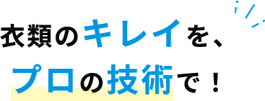 衣類のキレイを、プロの技術で!